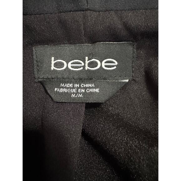 Bebe Watercolor Floral Cropped Open Front Tuxedo Blazer (Size M) - Picture 5 of 7